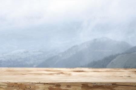 تصویر با کیفیت کوهستان در مه